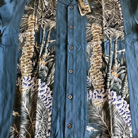 Tiki Classics Mens XXL 100% Silk‎ Hawaiian Shirt Floral Short Sleeve Button Up - Picture 4 of 9